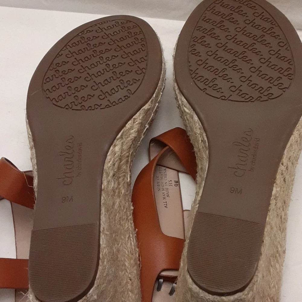 Charles by Charles David size 9M women's espadrilles sandal in brown.
